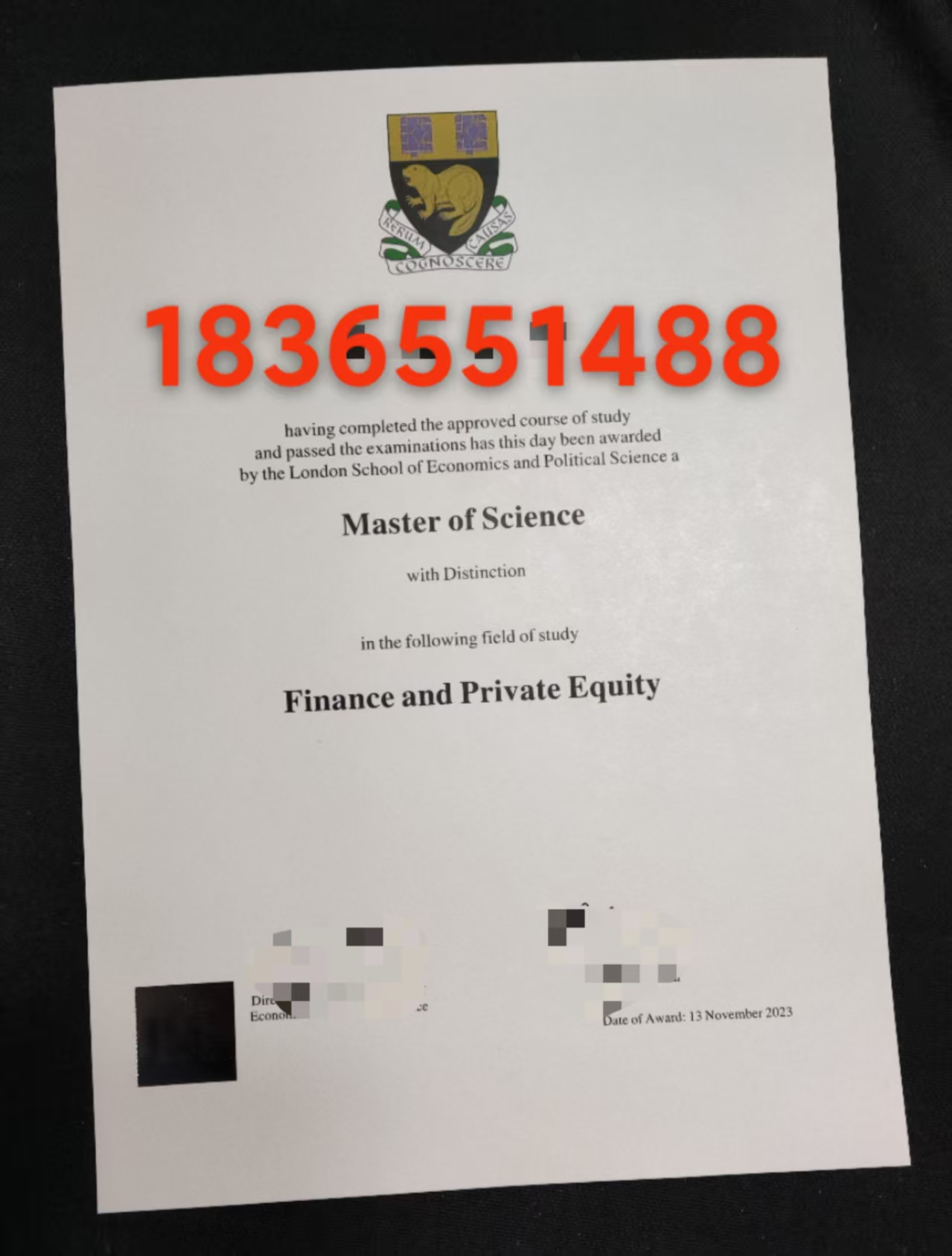 伦敦政治经济学院（LSE)  毕业证样版展示